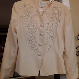 Valerie Stevens pure wool two piece woman jacket and skirt set size 14